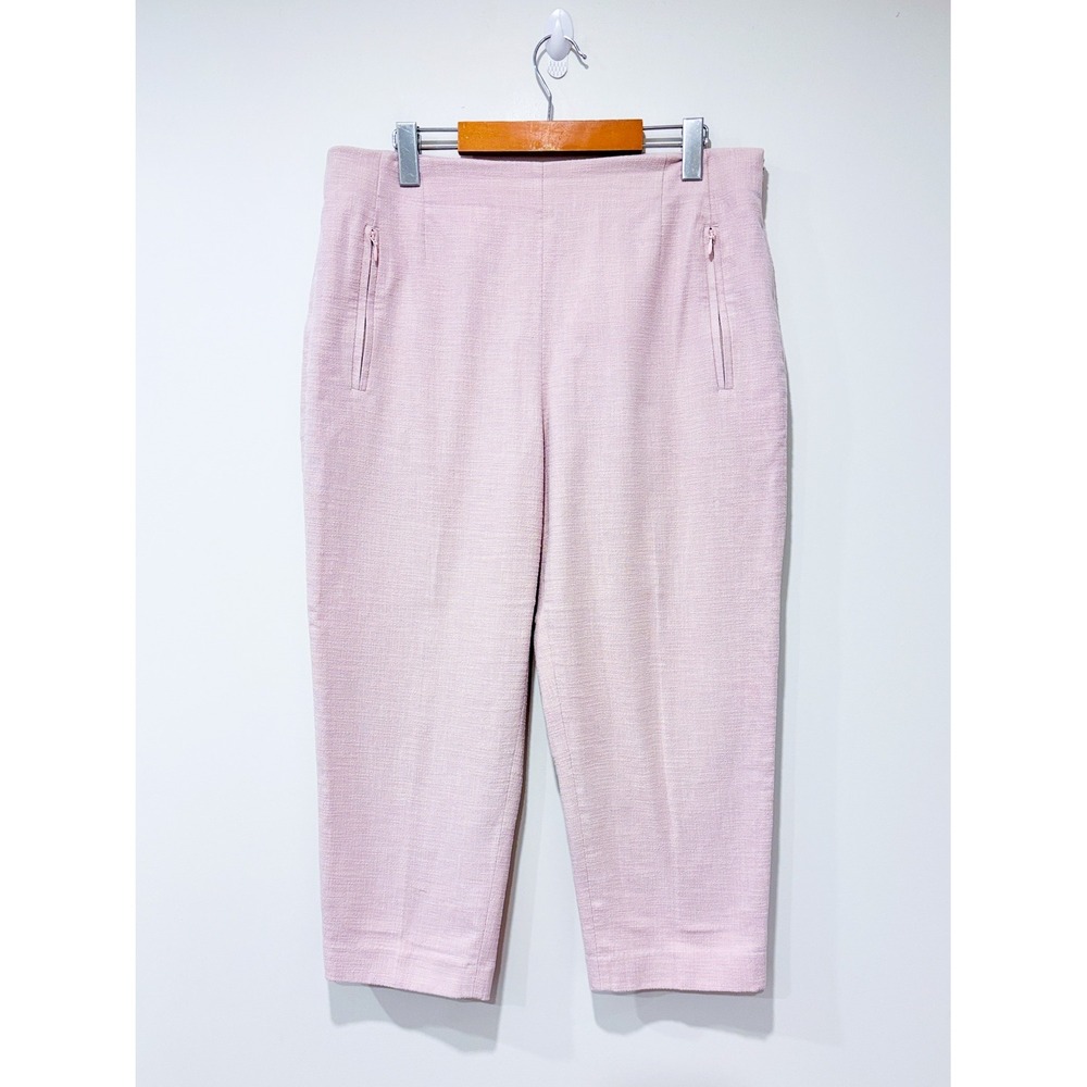 CLUB MONACO Pink High Rise Cropped Tapered Stretch Pants‎ Trousers Size 12